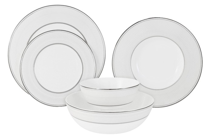 Обеденный сервиз Жемчуг, 6 персон, 21 предмет Emily