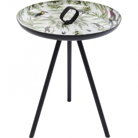 Столик приставной Animals, коллекция "Звери" 39*49*39, Сталь, Ткань, Серебряный