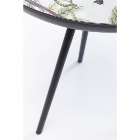 Столик приставной Animals, коллекция "Звери" 39*49*39, Сталь, Ткань, Серебряный