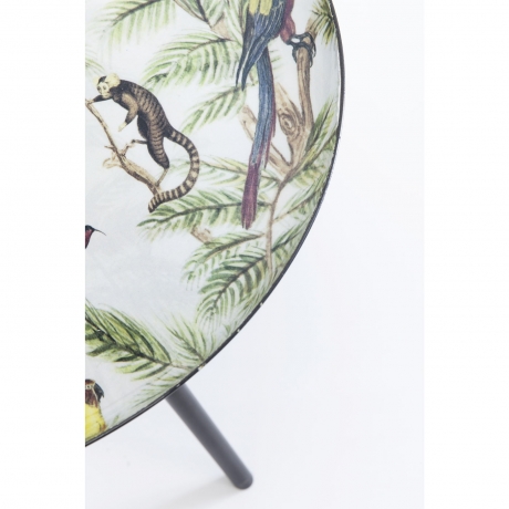 Столик приставной Animals, коллекция "Звери" 39*49*39, Сталь, Ткань, Серебряный