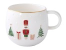 Кружка, 400 мл, фарфор P, белая, с золотым кантом, Щелкунчик, Let It Snow, Easy Life