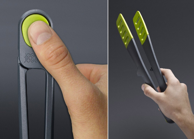 Щипцы кухонные Elevate™ большие серые/зеленые