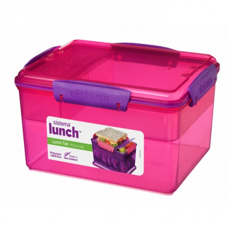 Контейнер двухуровневый с разделителями Lunch, 2,3 л. красный Sistema