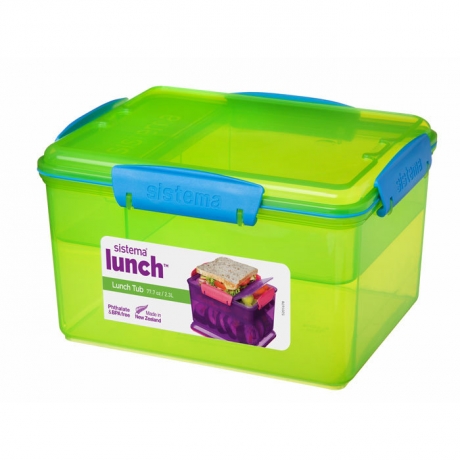 Контейнер двухуровневый с разделителями Lunch, 2,3 л. красный Sistema