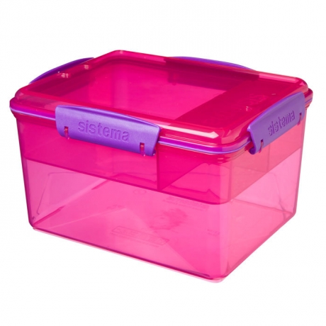 Контейнер двухуровневый с разделителями Lunch, 2,3 л. красный Sistema