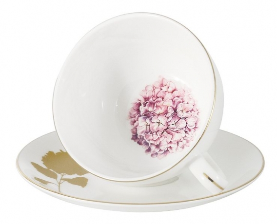 Чашка с блюдцем Гортензия, 250 мл. Emily