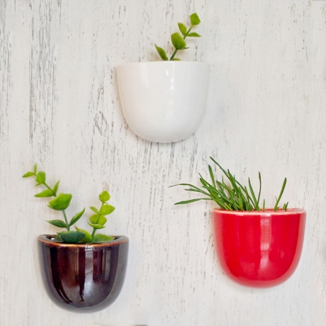 Набор мини-кашпо pocket красный/белый/черный