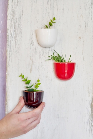 Набор мини-кашпо pocket красный/белый/черный