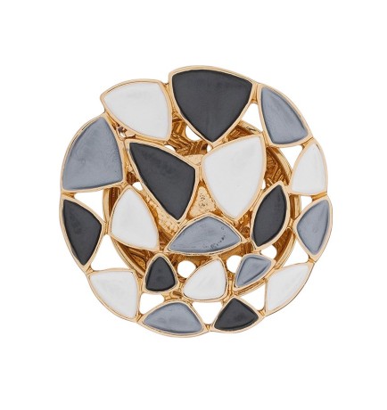 Брошь Мозаика XZ0574.2 BW/G Shadore