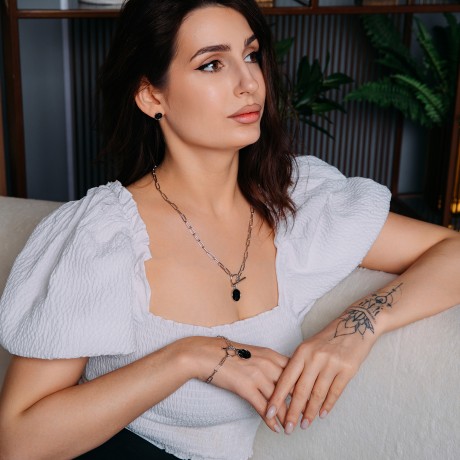 Колье Jet B2009SW-N01.4 BW/S Fiore Luna