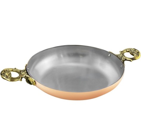 Сковорода средняя медная с луж. с двумя ручками "Овощи"