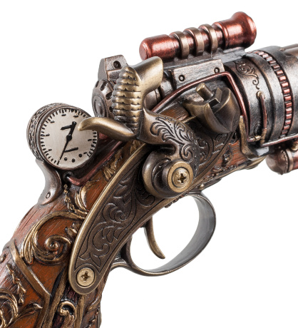 WS-284 Статуэтка в стиле Стимпанк "Револьвер" на подставке