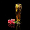 Ваза H42 см. DINASTIA  AMBRA, хрусталь янтарный/декор золото 24К