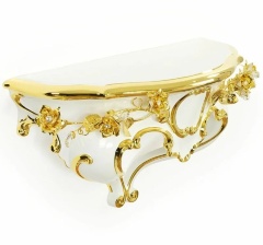 Консоль настенная, декор цветы, 61х25х36 см. EMOZIONI, керамика, swarovski