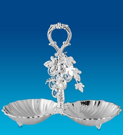 AR-1380 Конфетница "Виноград" посеребр. (Юнион)