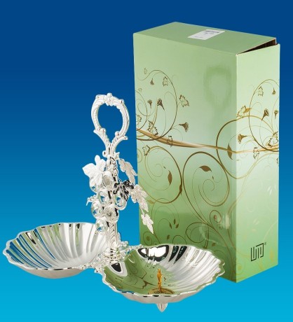 AR-1380 Конфетница "Виноград" посеребр. (Юнион)