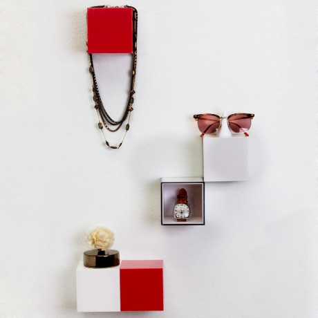 Полка-вешалка Pixel, красная, Qualy