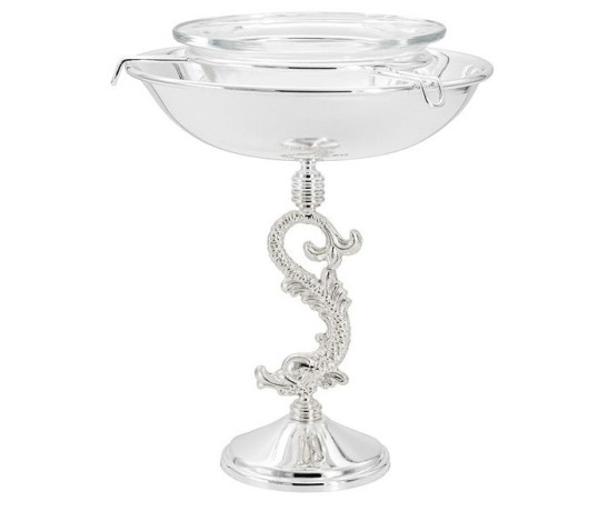Икорница на ножке, 19,5 см, серебристая, Gamma