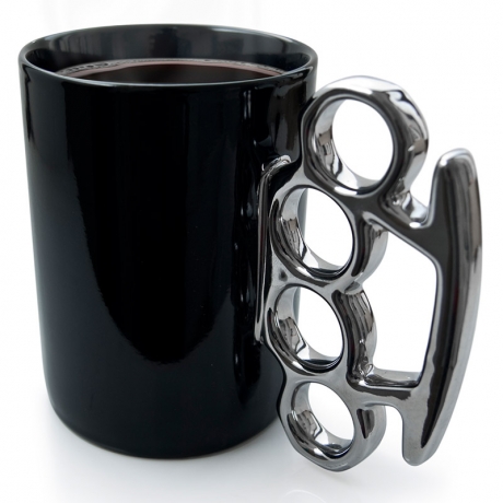 Кружка Knuckle, черная/серебристая, thabto