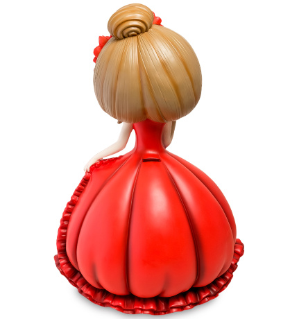 MF- 12 Копилка большая "Девочка в красном платье"