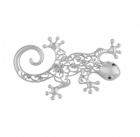 Брошь Ящерка FAN-06504.1 BW/S Shadore
