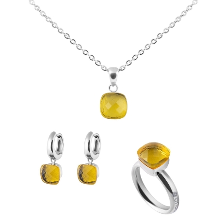 Кольцо Firenze light topaz 16 мм. 611910 BR/S Qudo