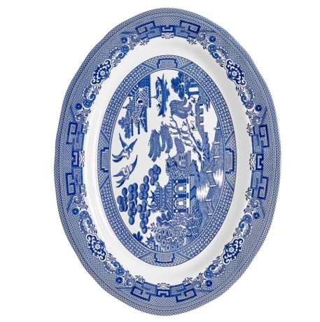 Овальная тарелка, 35,5 см. BLUE WILLOW Grace by Tudor