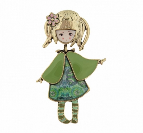 Брошь Девочка в манто XZ0989.16 G/G Shadore