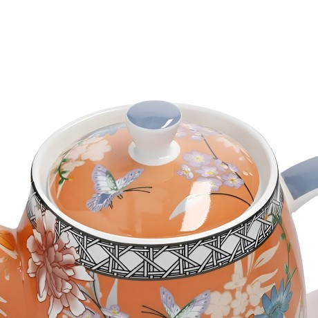 Чайник Bell London Pottery, 1л. с коралловым цветочным рисунком Kitchen Craft