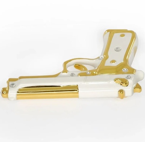 Пистолет, 20х13 см. PISTOLETTO (без подставки), керамика, swarovski