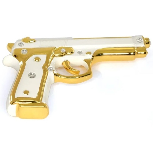 Пистолет, 20х13 см. PISTOLETTO (без подставки), керамика, swarovski