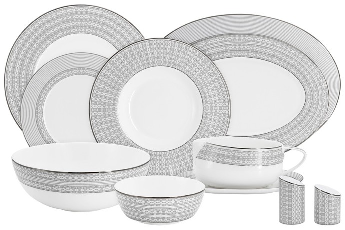 Обеденный сервиз Сильвер, 6 персон, 27 предметов Emily