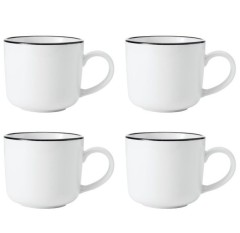 Набор из 4 кружек из тонкого фарфора Mikasa Luxe Deco, 380 мл. Kitchen Craft