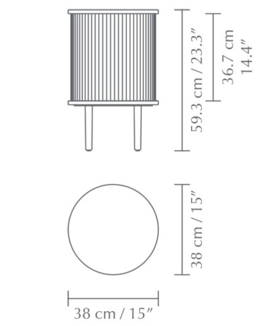 Приставная тумба Audacious Side table, oak, Sterling, Ø38х59,3 см. Umage