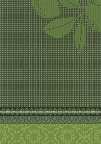 Полотенце кухонное, 38х54 см. 100% хлопок, зеленое, SOUS LES CITRONNNIERS Le Jacquard Francais