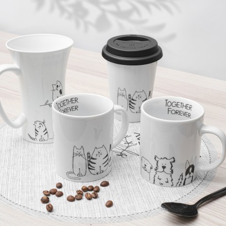 Кружка на вынос с крышкой "Забавные коты", 380 мл. Koenitz