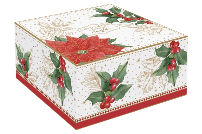 Чашка с блюдцем Пуансеттия и ягоды, 0,25 л. Easy Life