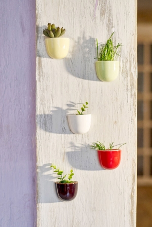 Набор мини-кашпо pocket желтый/белый/зеленый