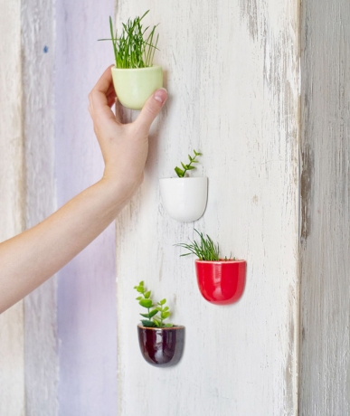 Набор мини-кашпо pocket желтый/белый/зеленый