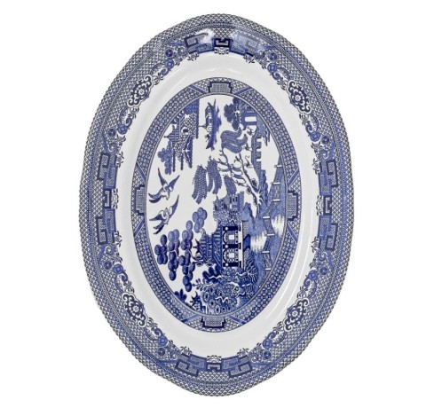 Овальная тарелка, 25,4 см. BLUE WILLOW Grace by Tudor