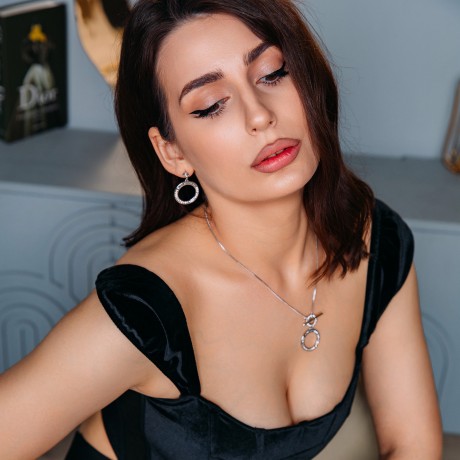 Серьги CAL+CRY A2110NM-E02.1.1 BW/S