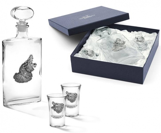 Набор из штофа и 2-х стопок для водки "Медведь" Gamma