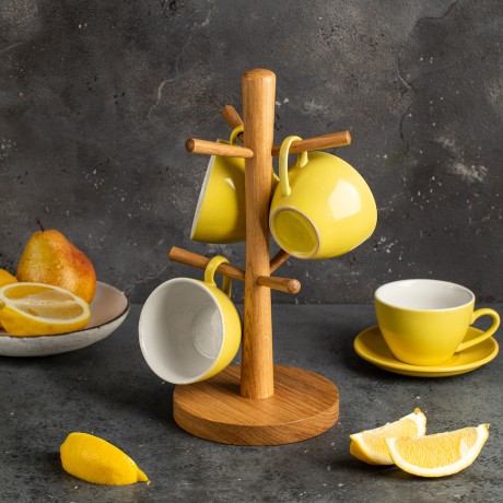 Подставка для кружек дубовая, 32х15 см. Uneca