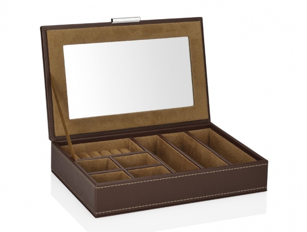 Шкатулка для ювелирных изделий с зеркалом, 24х16х5 см. Brown Andrea House