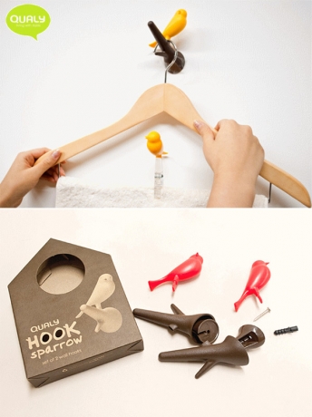 Вешалки настенные Sparrow 2 шт. коричневые/белые