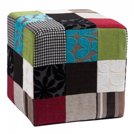 Пуфик квадратный разноцветный хлопковый 40 см Corsica
