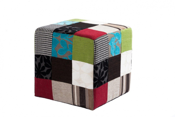 Пуфик квадратный разноцветный хлопковый 40 см Corsica