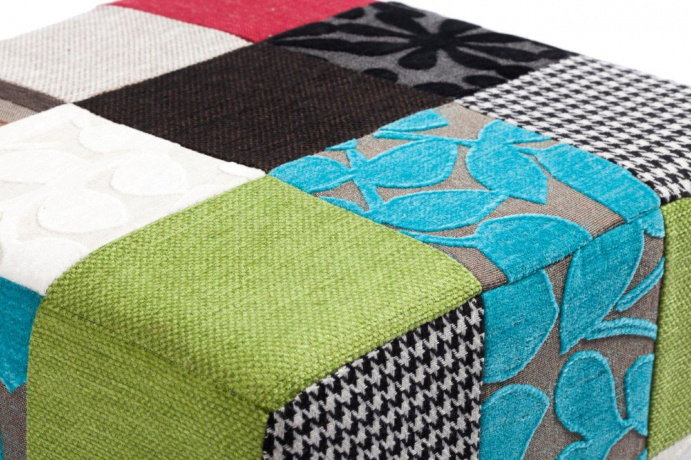 Пуфик квадратный разноцветный хлопковый 40 см Corsica