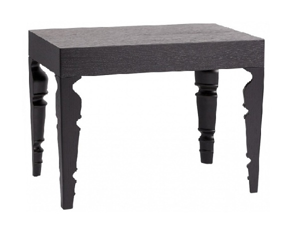 Журнальный столик черный деревянный с резными ножками Ashley Black