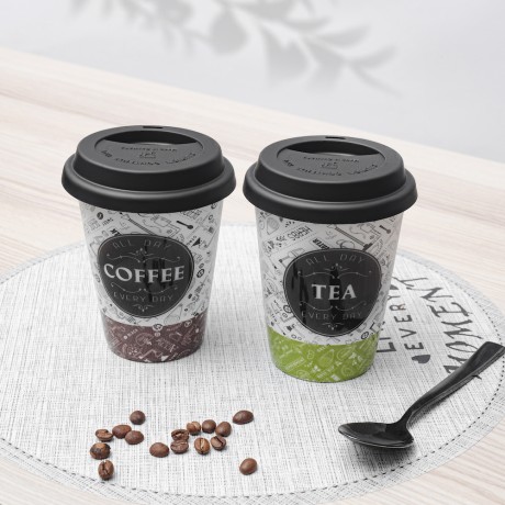 Кружка на вынос с крышкой "Чайные беседы", 380 мл. Koenitz